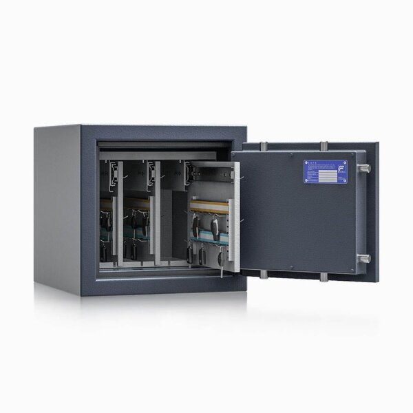 ISS safe4key Schlüsseltresor grau mit 72 Haken, Doppelbartschloss, 42,0 x 42,0 x 40,0 cm, 1 St.