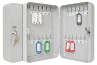 WEDO Schlüsselkasten lichtgrau mit 24 Haken, Sicherheitsschloss, 18,0 x 6,0 x 25,0 cm, 1 St.