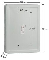 WEDO Schlüsselkasten lichtgrau mit 70 Haken, Sicherheitsschloss, 28,0 x 6,0 x 37,0 cm, 1 St.