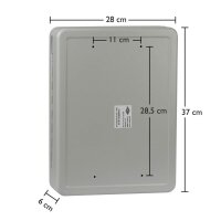 WEDO Schlüsselkasten lichtgrau mit 110 Haken, Sicherheitsschloss, 28,0 x 8,0 x 37,0 cm, 1 St.