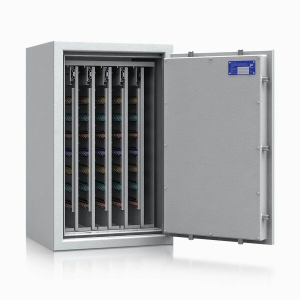 ISS safe4key Schlüsseltresor lichtgrau mit 600 Haken, Doppelbartschloss, 50,0 x 42,0 x 80,0 cm, 1 St.