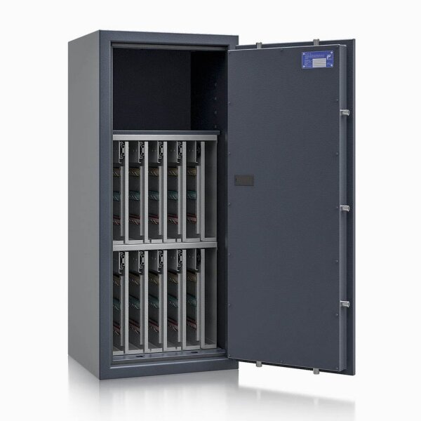 ISS safe4key Schlüsseltresor grau mit 560 Haken, Doppelbartschloss, 50,0 x 42,0 x 115,0 cm, 1 St.