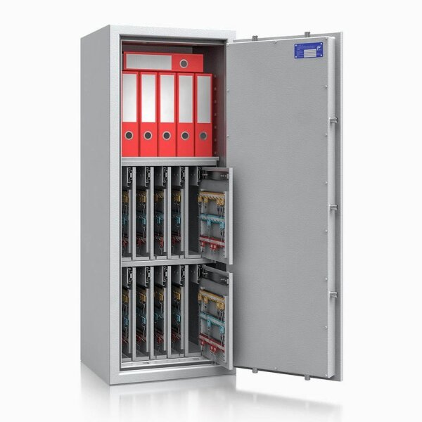 ISS safe4key Schlüsseltresor lichtgrau mit 560 Haken, Doppelbartschloss, 50,0 x 42,0 x 130,0 cm, 1 St.