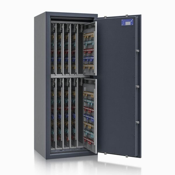 ISS safe4key Schlüsseltresor grau mit 1040 Haken, Doppelbartschloss, 50,0 x 42,0 x 130,0 cm, 1 St.