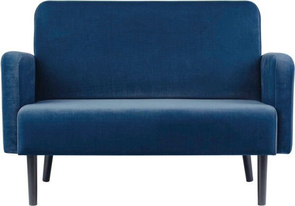 meet powered by PAPERFLOW 2-Sitzer Sofa LISBOA blau schwarz Stoff 124,0 x 81,5 x 83,0 cm, 1 St.