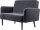 meet powered by PAPERFLOW 2-Sitzer Sofa LISBOA anthrazit schwarz Stoff 124,0 x 81,5 x 83,0 cm, 1 St.