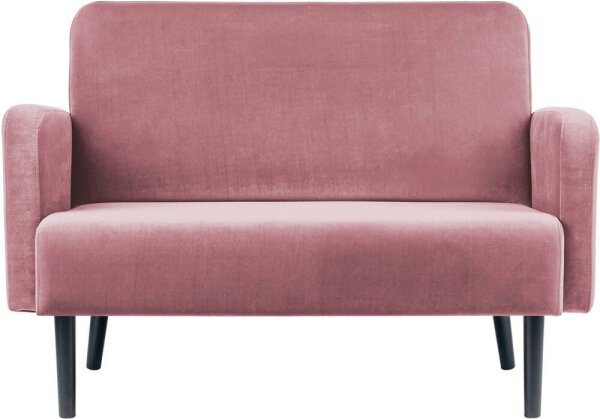 meet powered by PAPERFLOW 2-Sitzer Sofa LISBOA rosa schwarz Stoff 124,0 x 81,5 x 83,0 cm, 1 St.