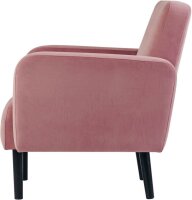 meet powered by PAPERFLOW 2-Sitzer Sofa LISBOA rosa schwarz Stoff 124,0 x 81,5 x 83,0 cm, 1 St.