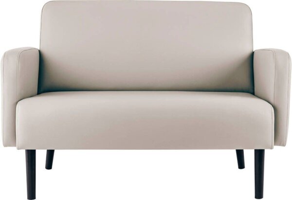 meet powered by PAPERFLOW 2-Sitzer Sofa LISBOA weiß schwarz Kunstleder 124,0 x 81,5 x 83,0 cm, 1 St.