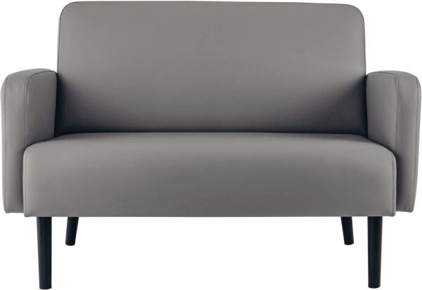 meet powered by PAPERFLOW 2-Sitzer Sofa LISBOA grau schwarz Kunstleder 124,0 x 81,5 x 83,0 cm, 1 St.