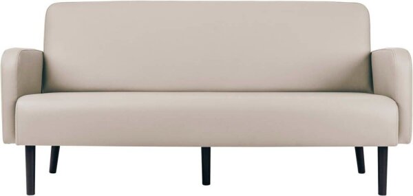 meet powered by PAPERFLOW 3-Sitzer Sofa LISBOA weiß schwarz Kunstleder 176,0 x 81,5 x 83,0 cm, 1 St.