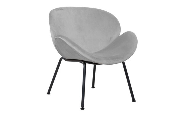meet powered by PAPERFLOW Sessel SMILE grau schwarz Stoff 72,0 x 68,5 x 75,0 cm, 1 St.