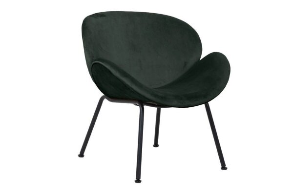 meet powered by PAPERFLOW Sessel SMILE grün schwarz Stoff 72,0 x 68,5 x 75,0 cm, 1 St.