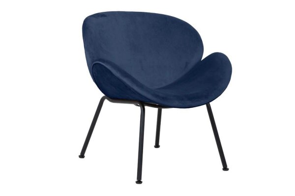 meet powered by PAPERFLOW Sessel SMILE blau schwarz Stoff 72,0 x 68,5 x 75,0 cm, 1 St.