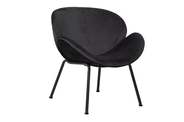 meet powered by PAPERFLOW Sessel SMILE anthrazit schwarz Stoff 72,0 x 68,5 x 75,0 cm, 1 St.