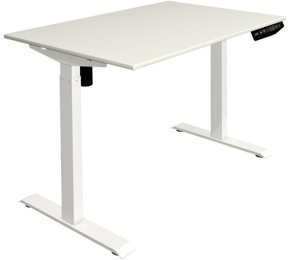 Kerkmann Move 1 elektrisch höhenverstellbarer Schreibtisch weiß rechteckig, T-Fuß-Gestell weiß 120,0 x 80,0 cm