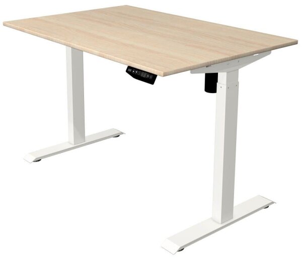 Kerkmann Move 1 elektrisch höhenverstellbarer Schreibtisch ahorn rechteckig, T-Fuß-Gestell weiß 120,0 x 80,0 cm