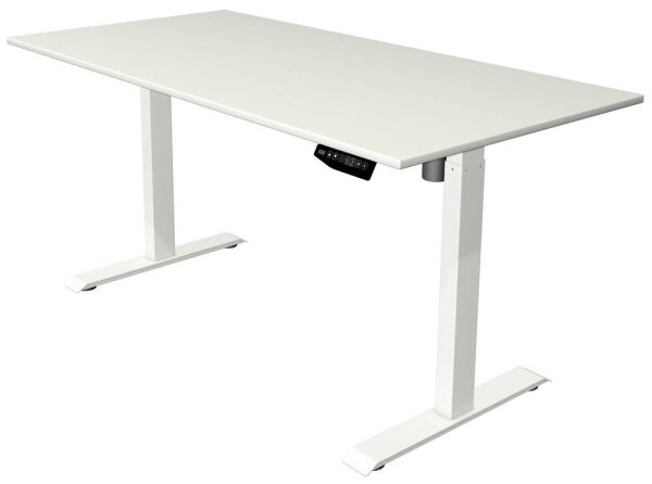 Kerkmann Move 1 elektrisch höhenverstellbarer Schreibtisch weiß rechteckig, T-Fuß-Gestell weiß 160,0 x 80,0 cm
