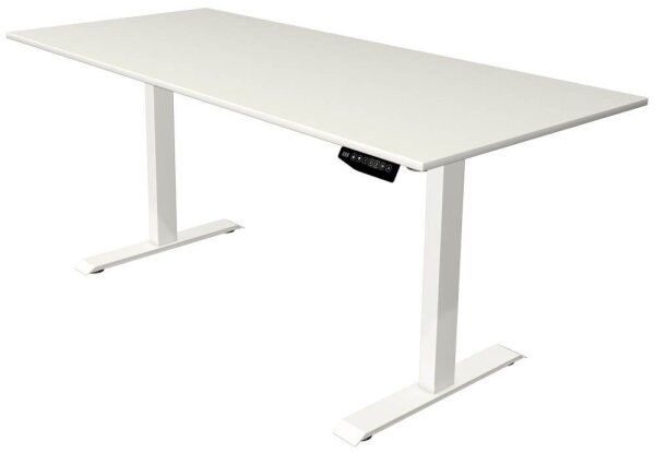 Kerkmann Move 1 elektrisch höhenverstellbarer Schreibtisch weiß rechteckig, T-Fuß-Gestell weiß 180,0 x 80,0 cm