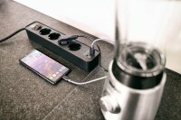 brennenstuhl Ecolor USB-A 4-fach Steckdosenleiste mit Schalter 1,5 m schwarz mit USB-Buchse