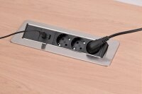 brennenstuhl Indesk Power 3-fach Tischsteckdose 2,0 m silber mit USB-Buchse