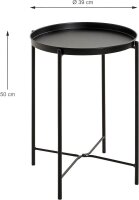 HAKU Möbel Beistelltisch rund Metall schwarz 39,0 x...