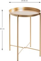 HAKU Möbel Beistelltisch rund Metall gold 39,0 x...