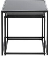 HAKU Möbel Beistelltische-Set rechteckig Sicherheitsglas schwarz, 1 Set