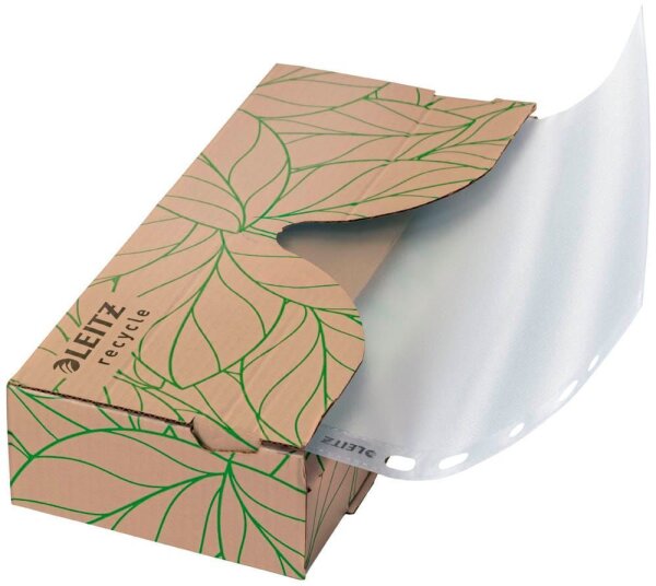 LEITZ Prospekthüllen Recycle 4022 DIN A4 transparent genarbt 0,07 mm, 40 St.