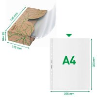 LEITZ Prospekthüllen Recycle 4022 DIN A4 transparent genarbt 0,07 mm, 40 St.