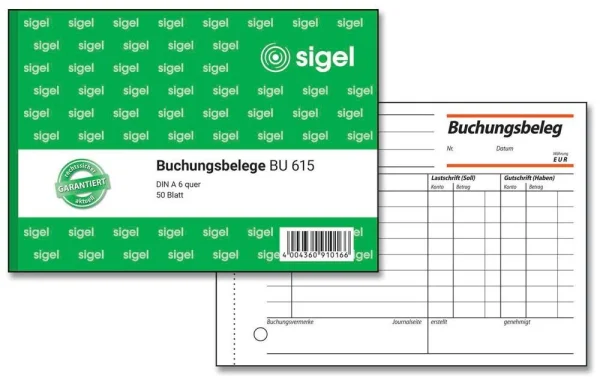 SIGEL Buchungsbeleg Formularbuch BU615, 1 St.