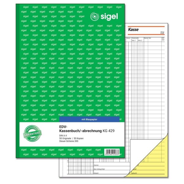 SIGEL Kassenbuch/EDV Formularbuch KG429, 1 St.