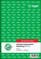 SIGEL Auftrag/Lieferscheine /Rechnungen Formularbuch SD017, 1 St.