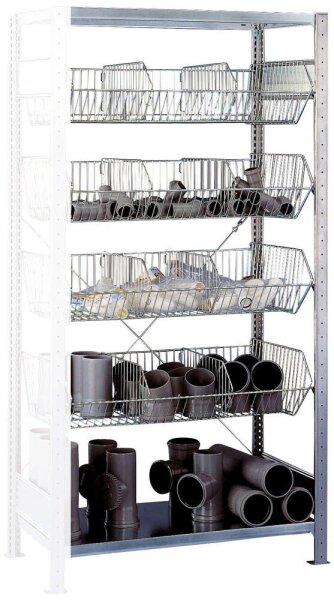 SCHULTE Anbauregal 13673 silber, verzinkt 100,0 x 50,0 x 200,0 cm