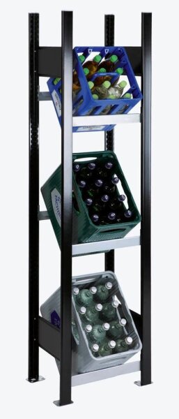 SCHULTE Getränkekistenregal 37000-S schwarz, silber 40,0 x 30,0 x 180,0 cm