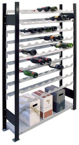 SCHULTE Anbauregal 26863 schwarz, silber 100,0 x 25,0 x 230,0 cm