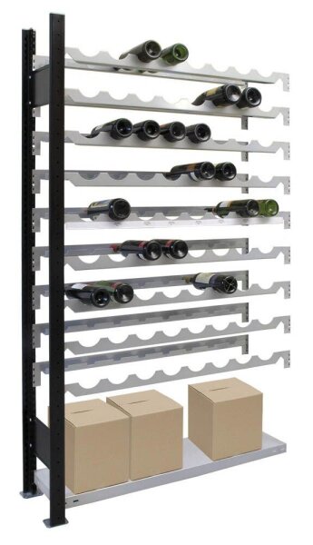 SCHULTE Anbauregal 26861 schwarz, silber 100,0 x 25,0 x 180,0 cm