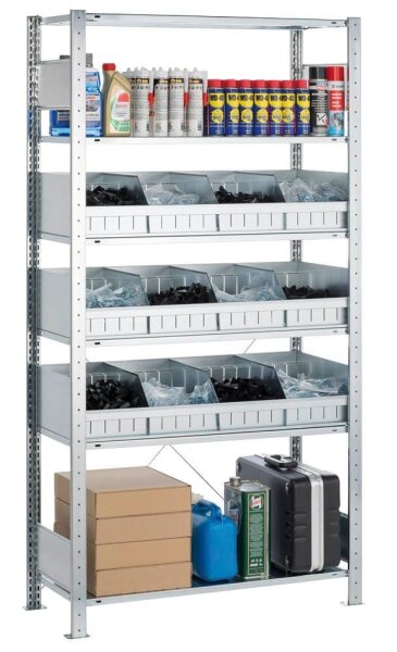 SCHULTE Kleinteileregal 14270 silber, verzinkt 100,0 x 50,0 x 200,0 cm