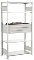 SCHULTE Schwerlast-Schubladenregal 14680 silber 100,0 x...
