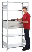 SCHULTE Schwerlast-Schubladenregal 14680 silber 100,0 x 50,0 x 200,0 cm