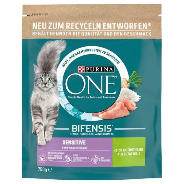 PURINA ONE® Katzen-Trockenfutter BIFENSIS®Sensitive Reich an Truthahn 750,0 g  ( 5541776001 )