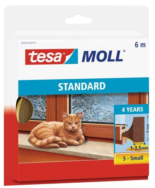 tesa tesamoll® STANDARD I-Profil Fenster-Dichtungsband braun 9,0 mm x 6,0 m 1 Rolle