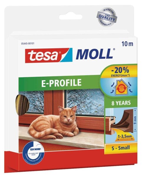 tesa tesamoll® E-Profil Fenster-Dichtungsband braun 9,0 mm x 10,0 m 1 Rolle