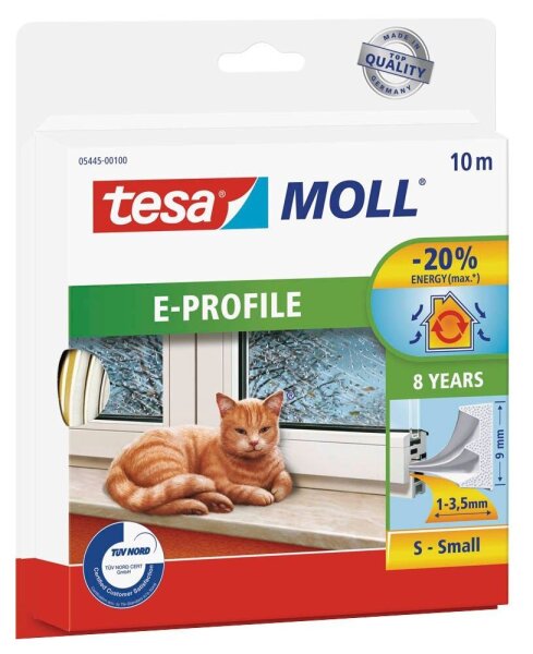 tesa tesamoll® E-Profil Fenster-Dichtungsband weiß 9,0 mm x 10,0 m 1 Rolle