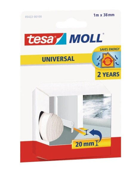tesa tesamoll® UNIVERSAL Türdichtung Dichtungsband weiß 3,8 cm x 1,0 m 1 St.