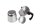 Milu Espressokocher silber, 2 Tassen