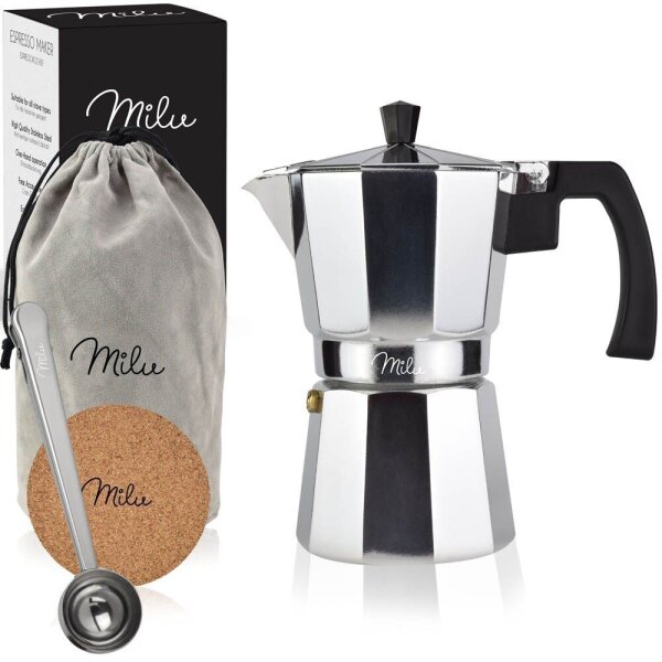 Milu Espressokocher silber, 3 Tassen