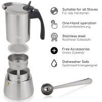 Milu Espressokocher silber, 4 Tassen