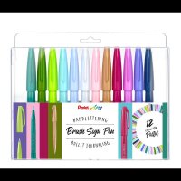 Pentel Pastel SES15C-12 Brush-Pen-Set farbsortiert, 12 St.