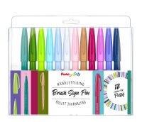 Pentel Pastel SES15C-12 Brush-Pen-Set farbsortiert, 12 St.
